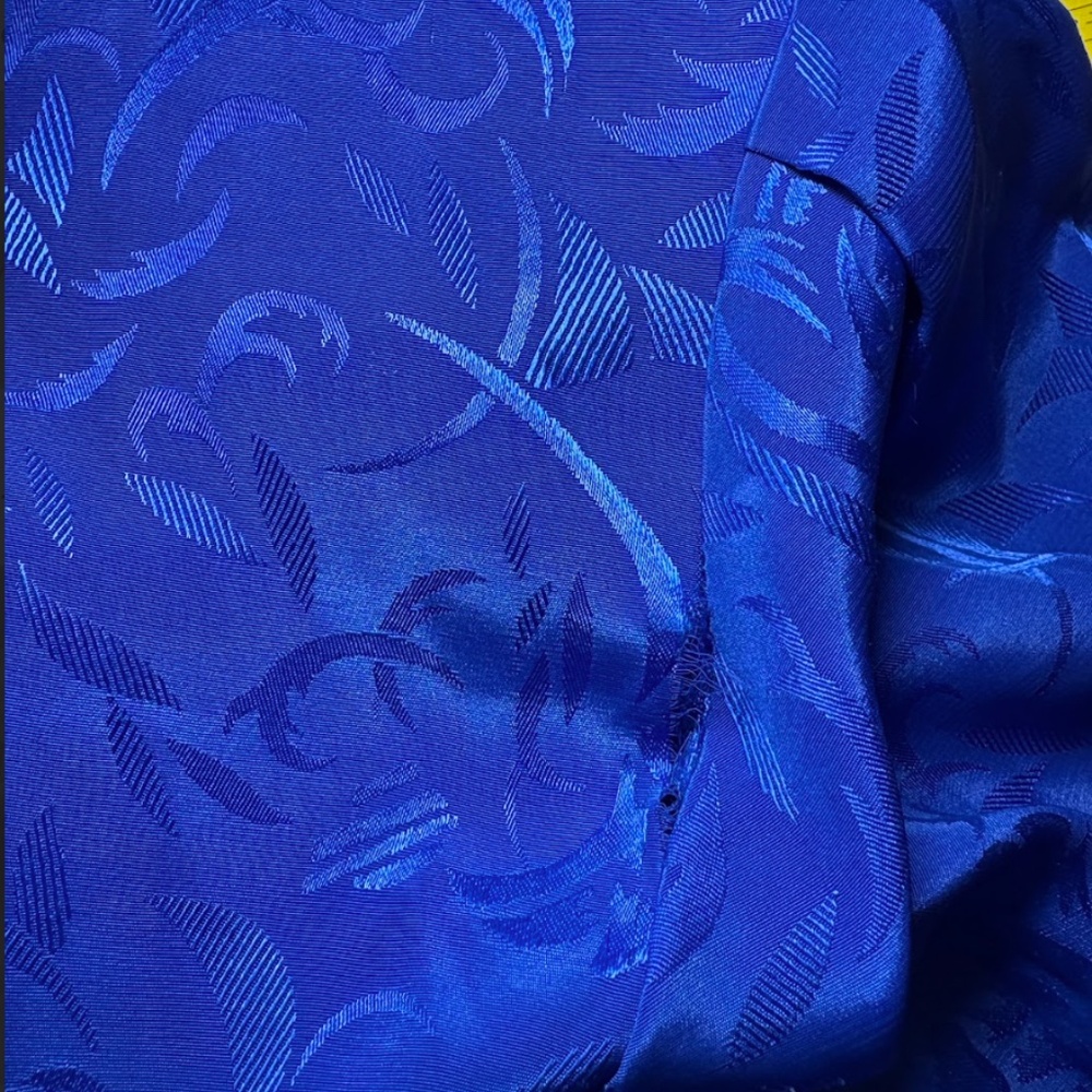 Vintage SK & Company Long Sleeve Blouse Royal Blue Mock Neck/Shoulder Pad Size12 - Picture 7 of 13